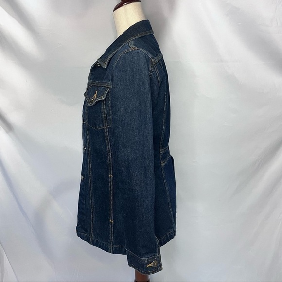Rubbish Denim Jacket Sport Coat Look Split Back Jean Jacket. Size XS Y2K Long - Picture 4 of 8